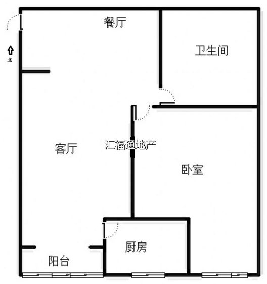 鸿盛凯旋门1室1厅1卫户型图