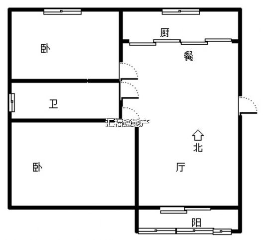 军怡家园2室2厅1卫户型图