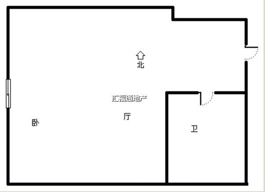 京第银座1室1厅1卫户型图