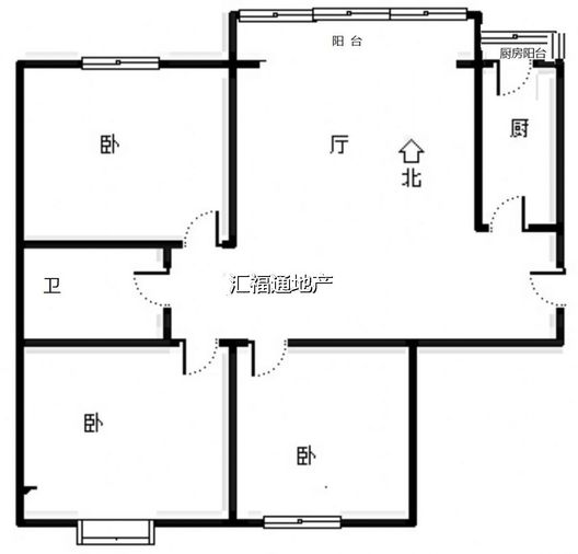 翡翠城（涿郡东区）3室2厅1卫户型图