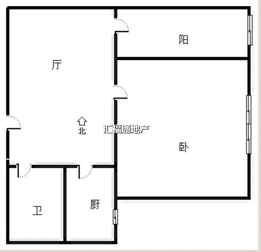 天保郦景1室1厅1卫户型图