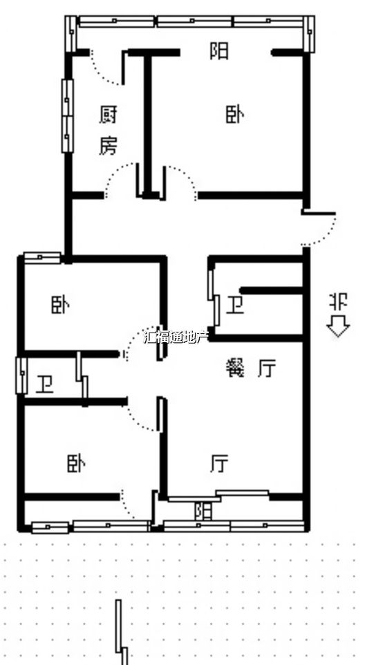 顺通小区3室2厅2卫户型图