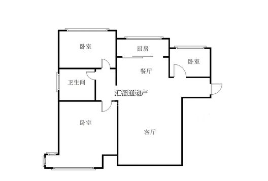 K2狮子城3室2厅1卫户型图