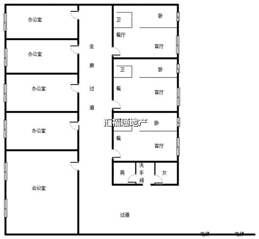 亨通南街商铺底商7室3厅3卫户型图