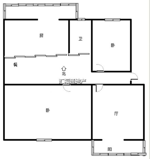 农行家属院3室1厅1卫户型图