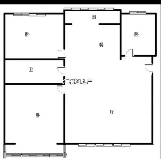 游福街小区3室2厅1卫户型图