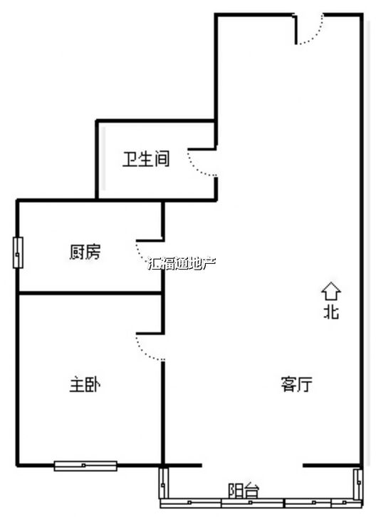 东林家园1室1厅1卫户型图