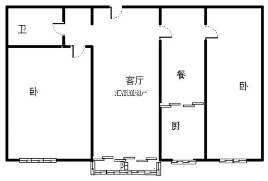 紫荆尚城2室2厅1卫户型图
