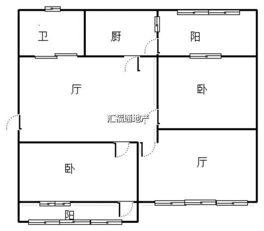 老交通局小区2室2厅1卫户型图