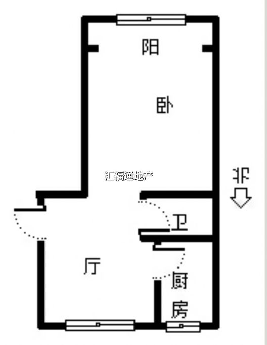 三五四三社区居民委员会1室1厅1卫户型图
