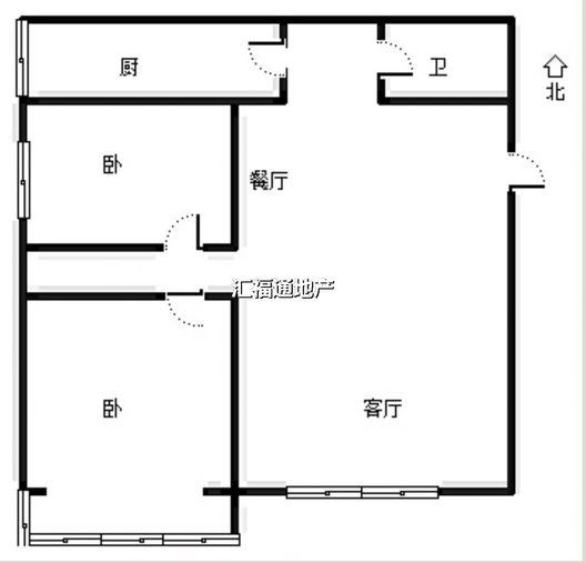 联合一号院2室2厅1卫户型图