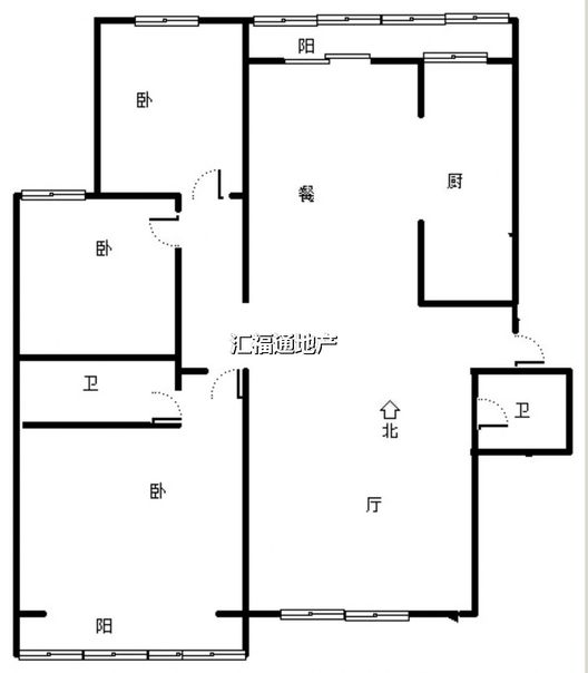 金竹花园3室2厅2卫户型图