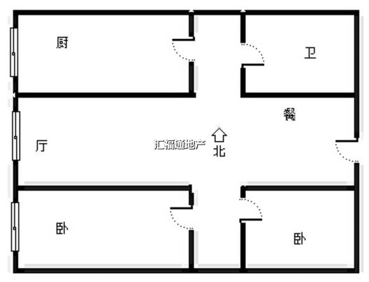 汇元四季橙2室2厅1卫户型图