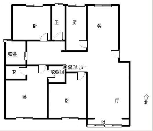 香邑溪谷玫瑰园4室2厅2卫户型图