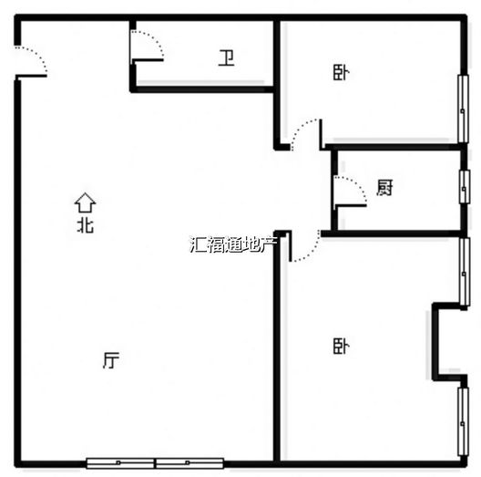 惠友钻石广场（AB座）2室1厅1卫户型图