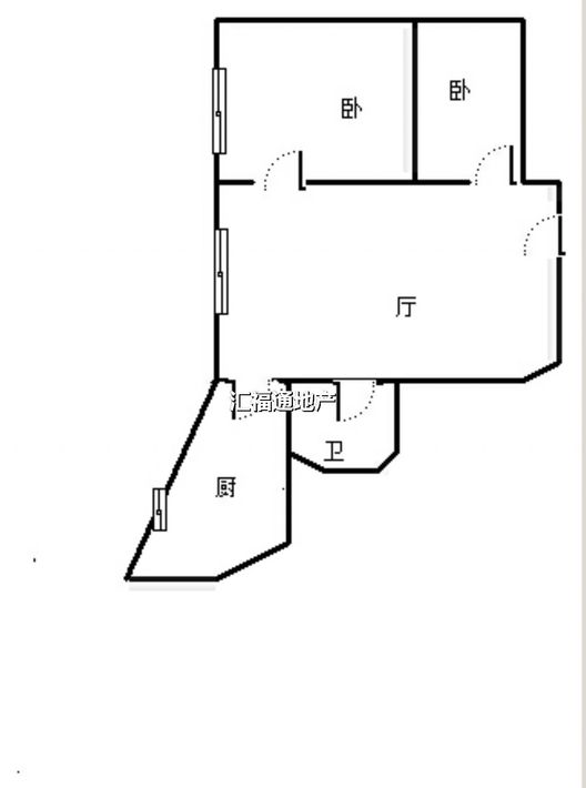 汇元新天地1室1厅1卫户型图