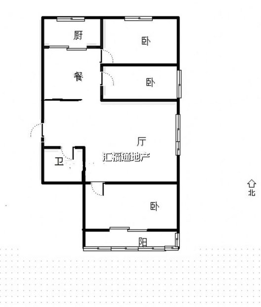 富景华庭3室2厅1卫户型图