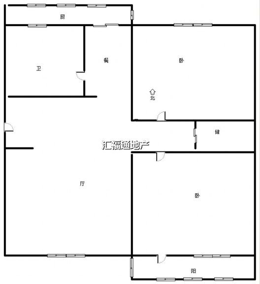 金属器件厂住宅小区2室2厅1卫户型图