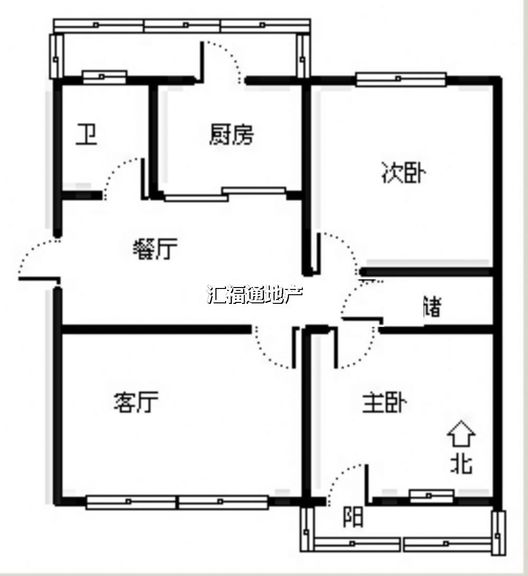 金顺苑3室2厅1卫户型图