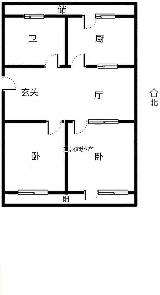 涿州市医院家属院2室1厅1卫户型图
