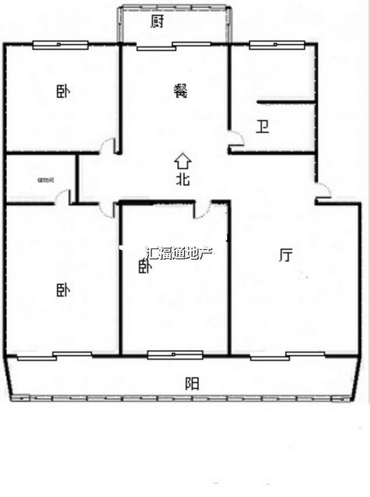 豪门庄园3室2厅1卫户型图