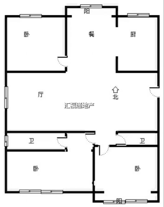 技校家园3室2厅2卫户型图