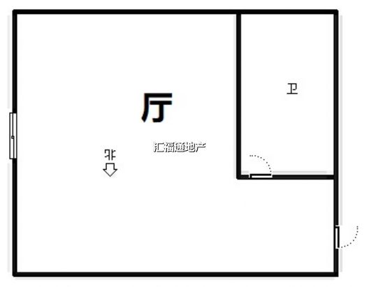 国富公寓(18号楼）1室1厅1卫户型图