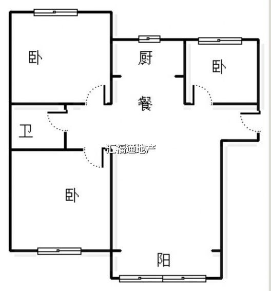 K2狮子城3室2厅1卫户型图