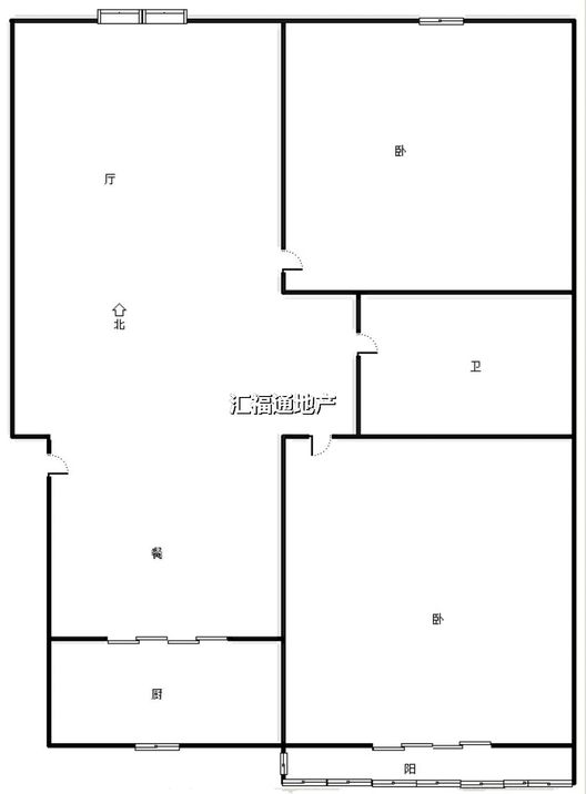九四家属院2室2厅1卫户型图