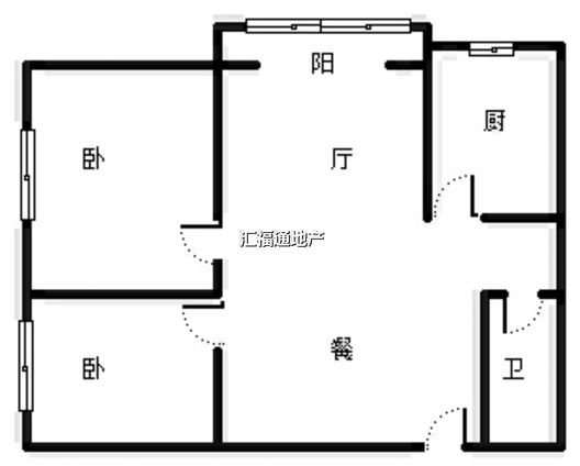 鹏渤印象城·牛津花园2室1厅1卫户型图