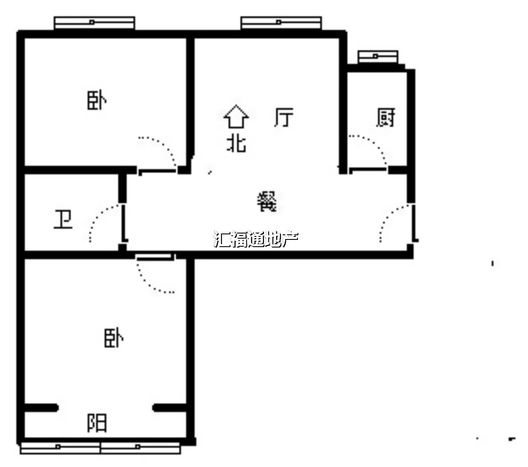 水岸花城2室2厅1卫户型图