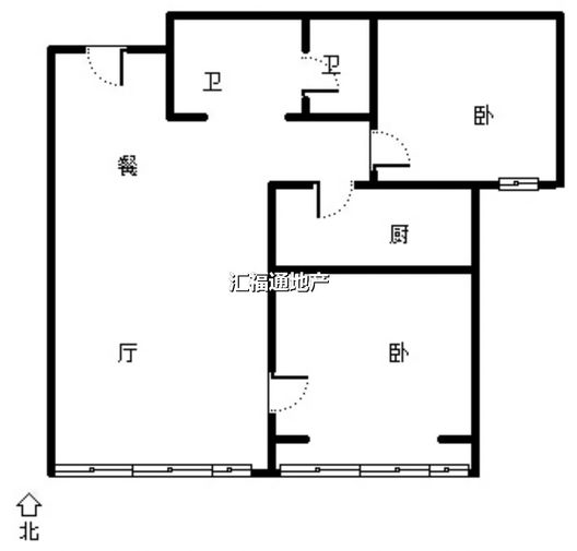 三利中和城一期2室2厅1卫户型图