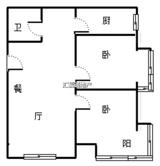 K2狮子城2室2厅1卫户型图