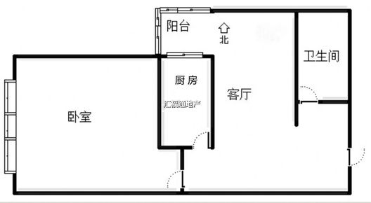 天保郦景1室1厅1卫户型图