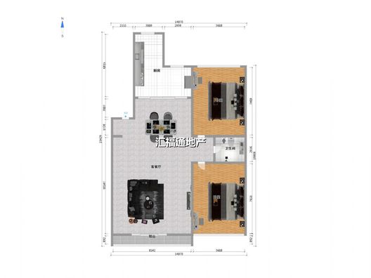 嵘御航城2室1厅1卫户型图