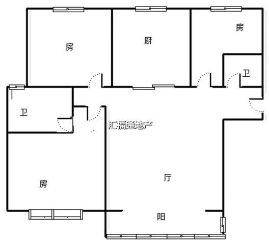 天伦湾一期3室2厅2卫户型图