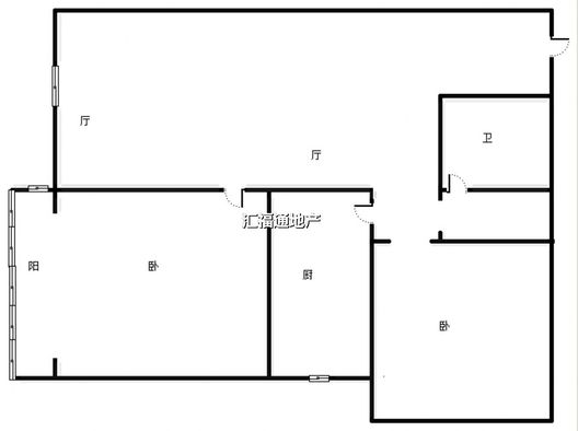 公园壹号2室2厅1卫户型图