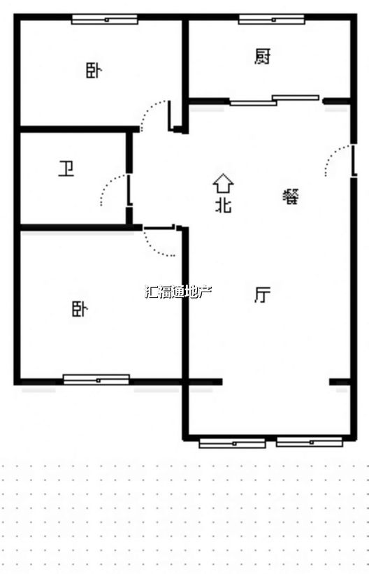 东林家园2室2厅1卫户型图