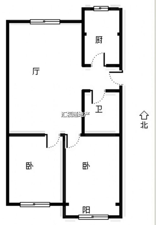 县府小区2室1厅1卫户型图