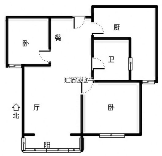 君临天下御景园2室2厅1卫户型图