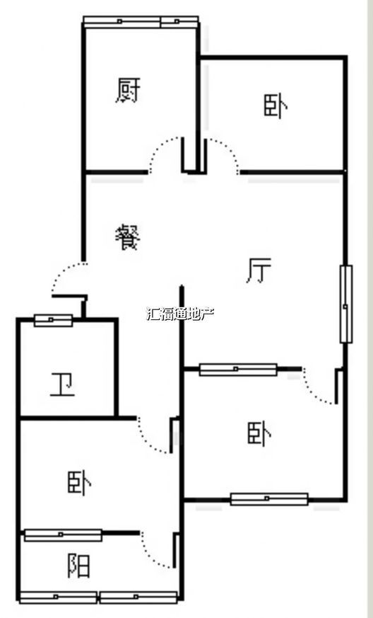市值小区（文昌祠社区）3室2厅1卫户型图
