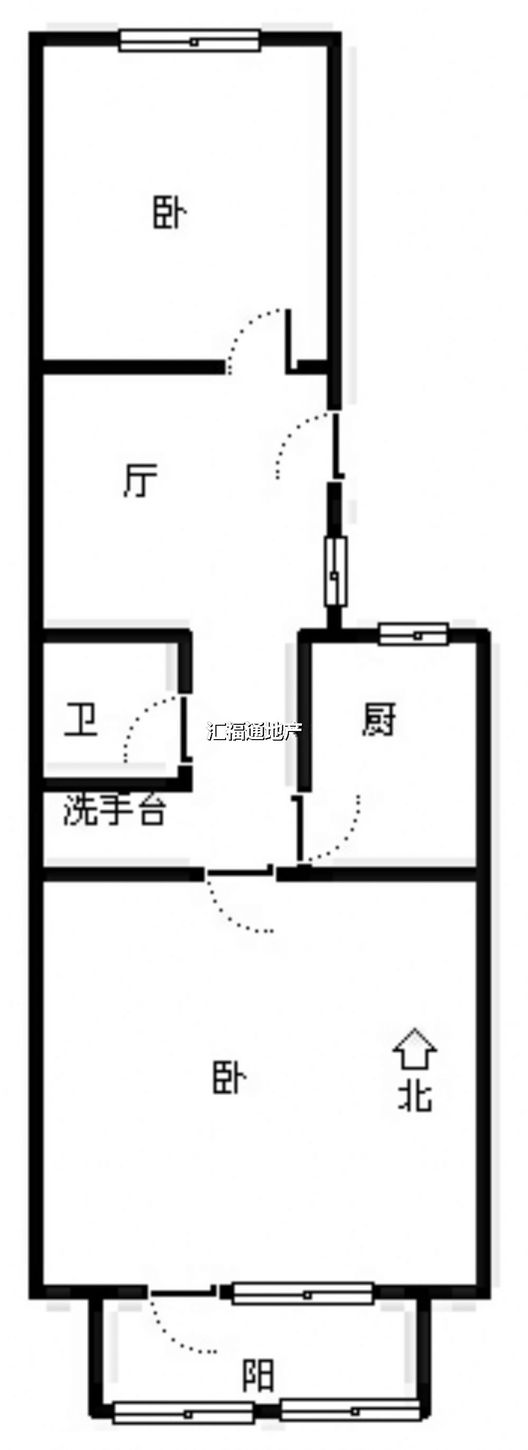 建厂局三队家属院（佳和小区）2室1厅1卫户型图