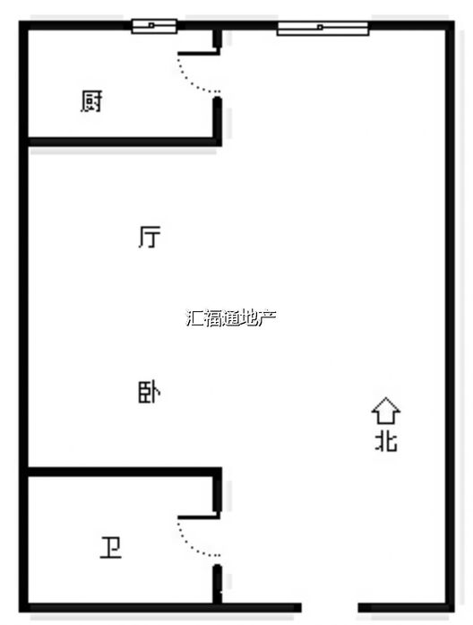 名流美域1室1厅1卫户型图