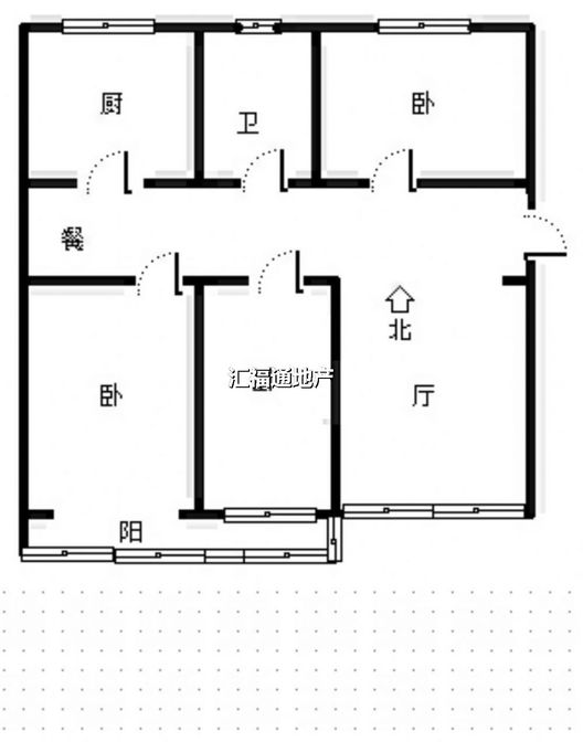 涿州银都小区3室2厅1卫户型图