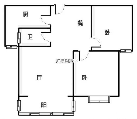 华阳风景小区2室2厅1卫户型图