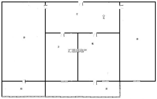 双塔中学小区2室1厅1卫户型图