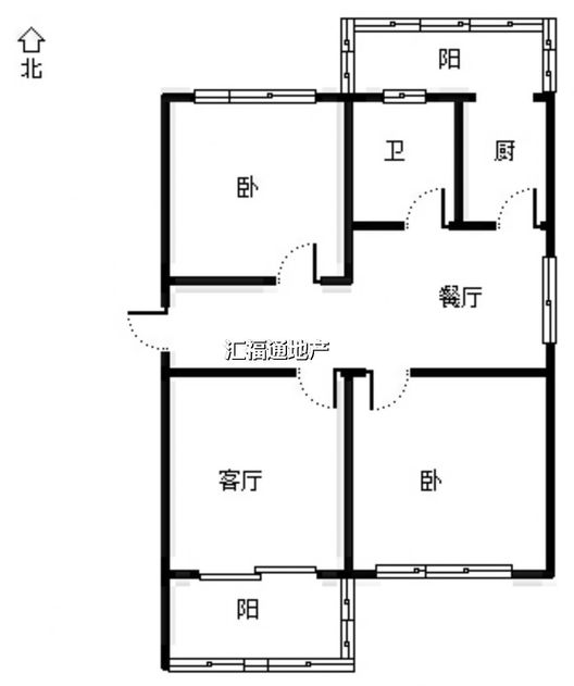 建设局住宅小区2室2厅1卫户型图