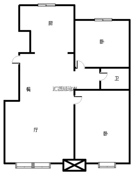 华远和府一期2室1厅1卫户型图