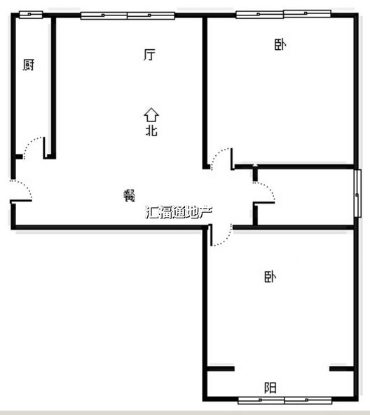 水岸花城2室2厅1卫户型图