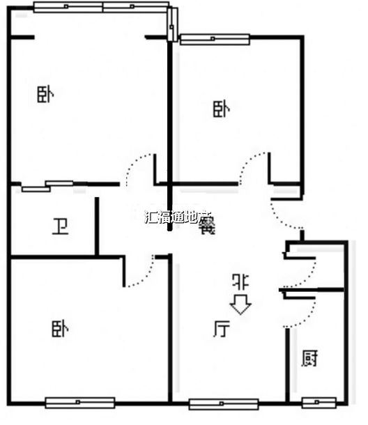 天保郦景3室2厅1卫户型图
